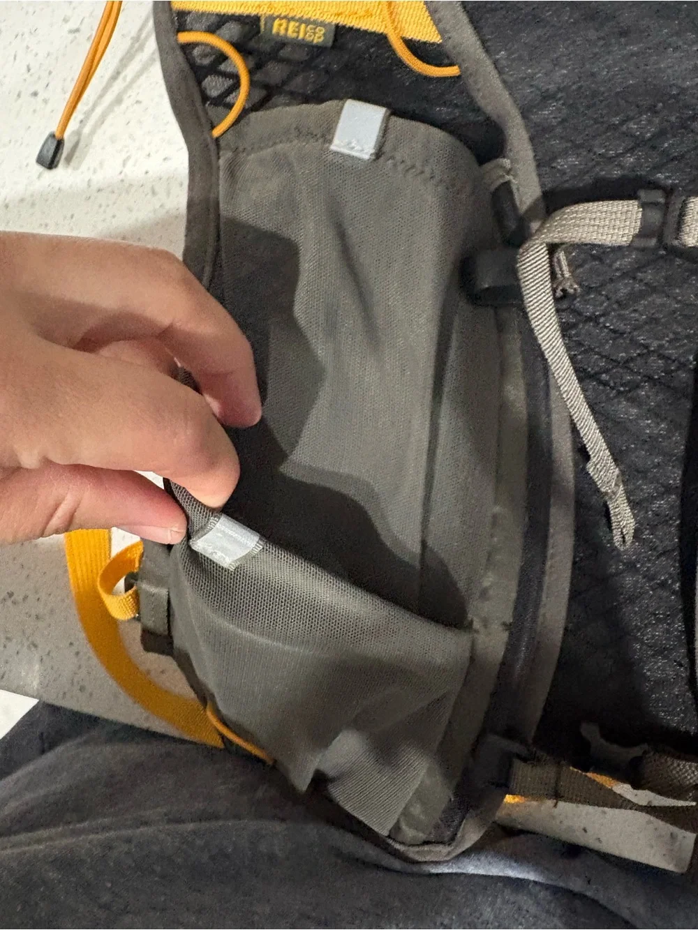 REI Olive Green and Yellow Swiftland 5 Hydration Vest